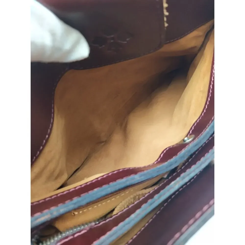 Patricia Nash Multicolor Leather Double Handles Satchel Shoulder Bag